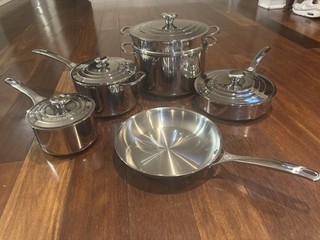 LeCreuset Tri Ply 10 Piece Stainless Steel Cookware Set New other SSP14110