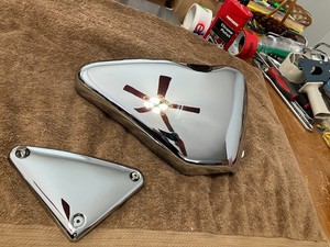 harley-davidson 883 1200 sportster chrome oil tank cover chrome relay cover