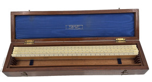 ANTIQUE STANLEY LONDON BOXWOOD RULES DRAFTING ARCHITECT ENGINEER n MAHOGANY CASE