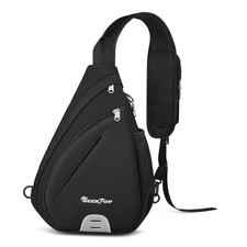 Crossbody Bag Anti-Theft RFID Blocking Waterproof 400D Nylon Lightweight Black