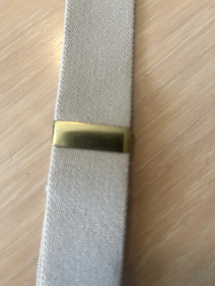 Tirantes Hombre Beige con Clips Chapados en Oro Ajustables Patrón X Foto 4 de 4