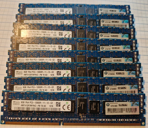 8 x SK hynix 8GB 1Rx4 PC3-12800R DDR3 Registered RAM Modul ECC
