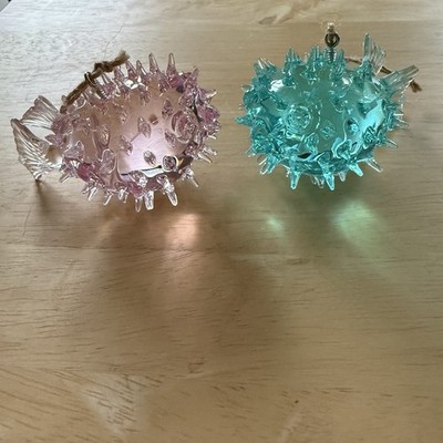 Porcupine/Puffer Fish Ornament/Figurine Set Beach Ocean Christmas Decor Read