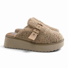 DV Dolce Vita Cozy Faux Shearling Platform Clogs in Natural Size 9M