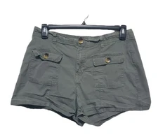 Vuori Ripstop Utility Shorts Womens XL Green Stretch Fabric Zip Fly VW3039