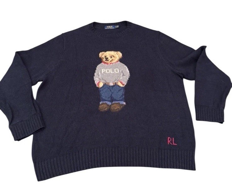 NEW MENS POLO RALPH LAUREN BEAR SWEATER SPELLOUT LIMITED EDITION