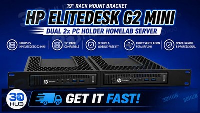 HP EliteDesk G2 Mini 19 Rack Mount Bracket - Dual 2x PC Holder Homelab Server