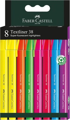 Faber-Castell Highlighter 38 Neon Colours Pack of 8