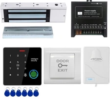 Door Access Control System Exit Button Doorbell Buzzer 1200lb Magnetic Lock Kit