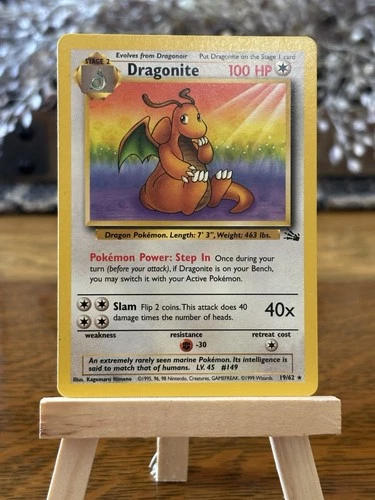 Vintage Dragonite 19/62 Fossil Non-Holo Pokemon TCG WOTC