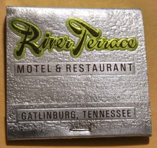 River Terrace Motel & Restaurant Gatlinburg Tennessee Vtg Used Matchbook W3