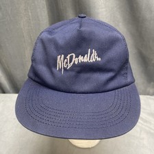 Vintage McDonald's Script Font Employee Uniform Hat Crest Uniforms Made In USA