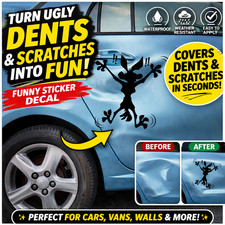 Funny Coyote Car Dent Stickers Decals Scratch Cover Vinyl for Cars, Vans, Walls