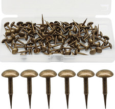 100PCS Mini Upholstery Tacks 8mm x 16mm Brass Furniture Nails for Sofa Crafts De