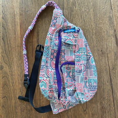 KAVU Rope Bag Cotton Shoulder Crossbody Sling Backpack Mod Geometric EUC