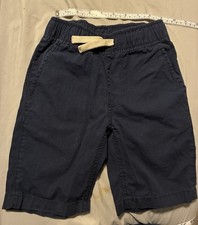 The Childrens Place Boys Navy Blue Chino Shorts Size 6 Elastic Waist Drawstring