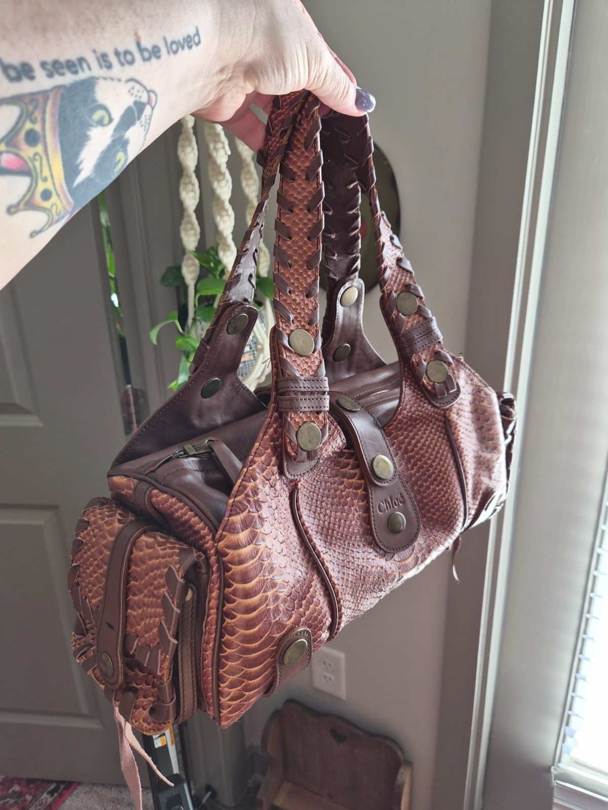 Vintage Chloe Silverado Python Shoulder Bag - image 2