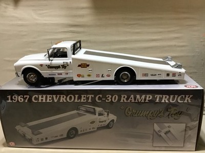JENKINS GRUMPY WHITE 1967 CHEVROLET DIECAST RAMP TRUCK CAR HAULER 1/18 ACME 1711
