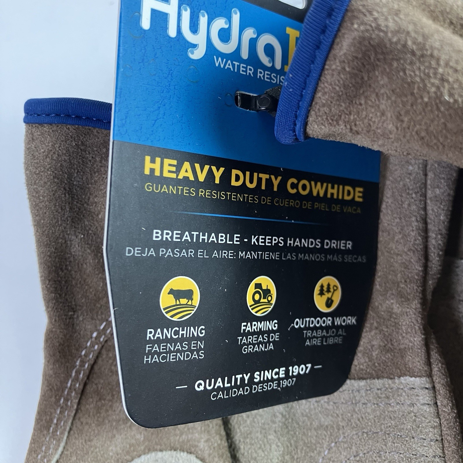 x3 Wells Lamont Men HydraHyde Leather Work Gloves Water-Resistant XL