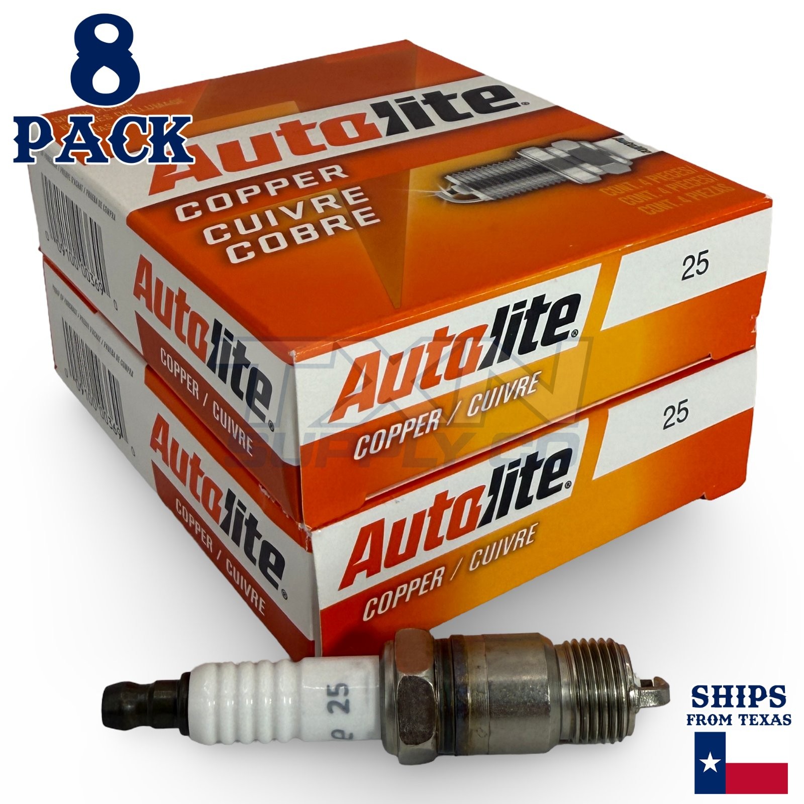 Autolite 25 Copper Core Spark Plugs - 8 Pack