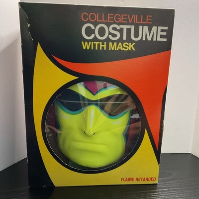  RARE 1970s KING FEATURES HALLOWEEN MASK & COSTUME THE PHANTOM GREAT CONDITION!!