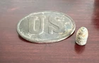 Authentic Dug Civil War Relic Set: US Oval Cartridge Box Plate & .58 Caliber 3-R