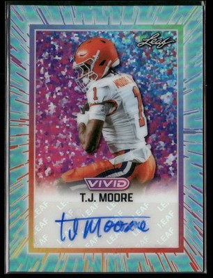2025 Leaf Vivid #BA-TJM T.J. Moore Base Auto Prismatic Teal 10/10
