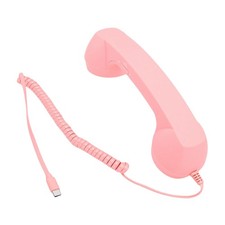 B- Retro Phone Handset Type C Vintage Wired Plug In Handheld Cell Phone Receiver