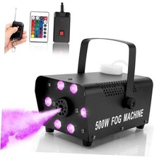 Fog Machine, Smoke Machine with 6 LED Lights 15 Colorful Effect, Wireless 