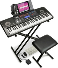 RockJam RJ761 61 Key Keyboard Piano with Keyboard Bench, Digital Piano Stool, Su