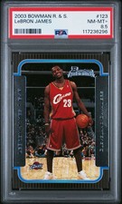 2003 Bowman R&S LeBron James Rookie Card RC #123 PSA 8.5 NM-MT Cavaliers. rookie card picture