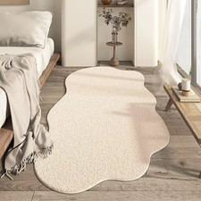 Cream Style Irregular Carpet Minimalist Bedroom Rugs Living Room Lounge Non-Slip