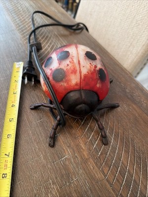 Vintage Cast Iron Ladybug Lamp Lady Bug Beetle   Ladybird Lucky. 