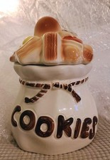 Vintage American Bisque Sack of Cookies Cookie Jar 1950s Number MCM Bag Ceramic
