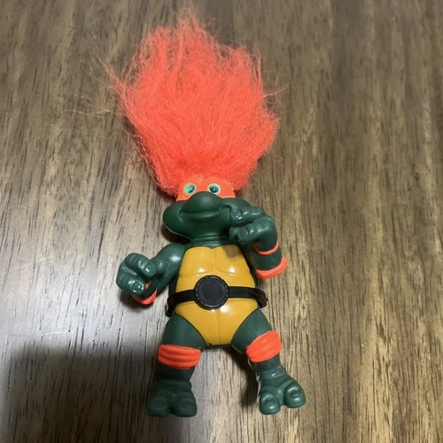 Vintage 1993 TMNT Michelangelo Troll Figure Teenage Mutant Ninja Turtles
