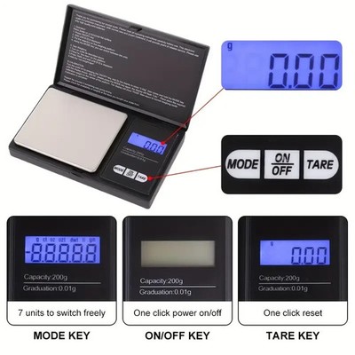 Digitale Waage Schmuck Gold Mini Micro Pocket Electronic 0,1g 1000g