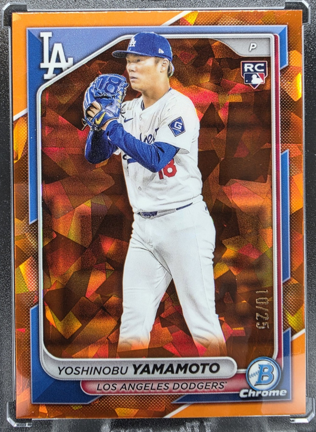 2024 Bowman Chrome Sapphire Orange /25 Yoshinobu Yamamoto #73 RC Rookie Dodgers