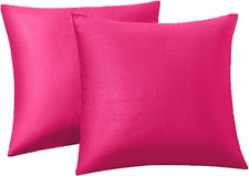 Hot Pink Velvet Throw Pillow Covers Set of 2 18 x 18 Inch Cushion Covers