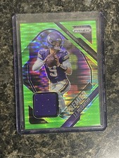 J.J. McCarthy Jersey Patch Card Vikings Rookie QB Panini MEM