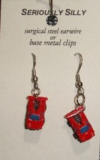 Red Sports Car Earrings, pierced, NEW