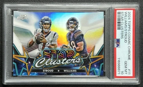 CALEB WILLIAMS CJ STROUD PSA 10 2024 TOPPS COSMIC CHROME SCL-11 STAR CLUSTERS RC