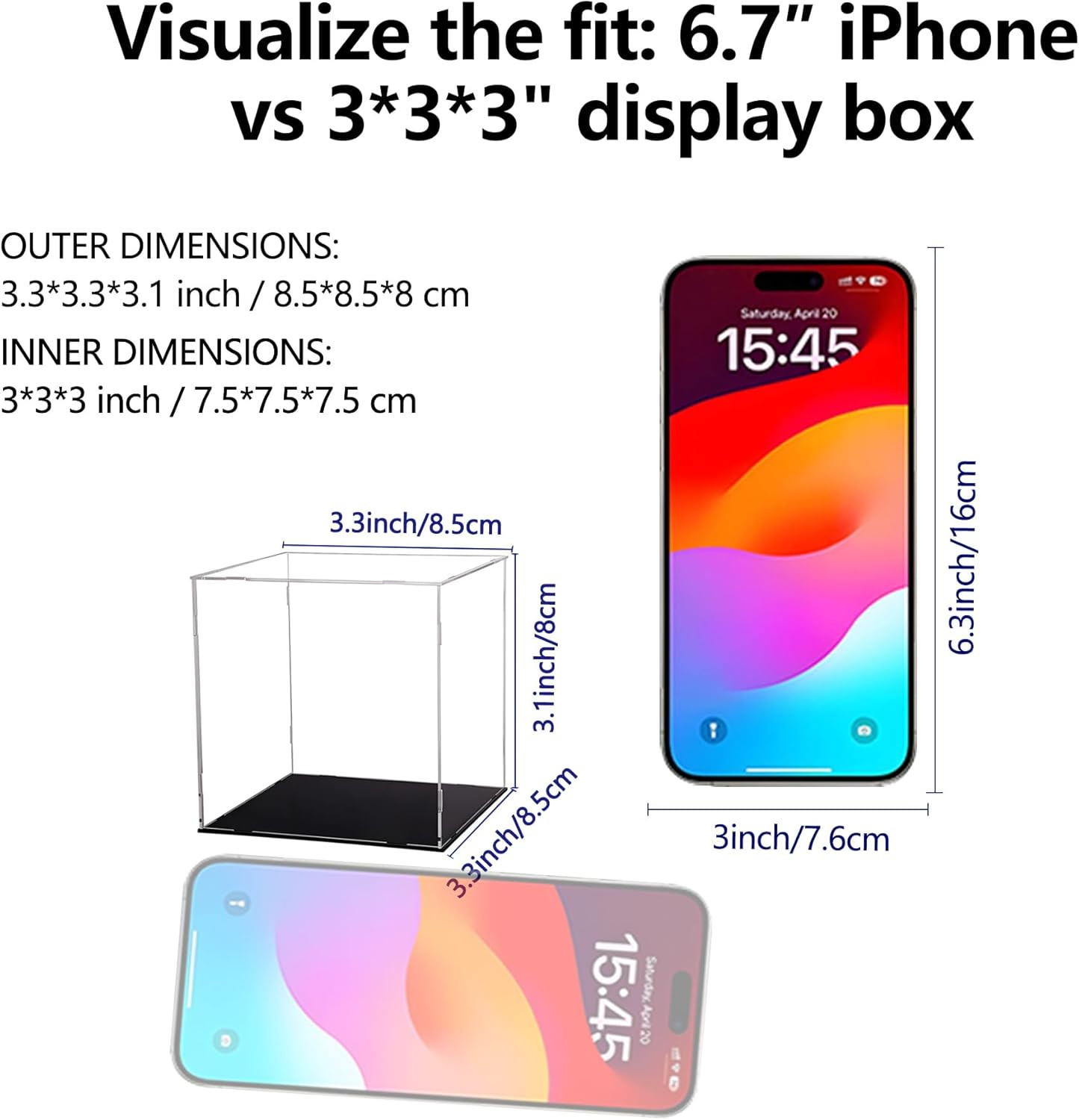Display Case for Collectibles Assemble Clear Acrylic Box Alternative Glass Case 