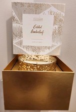 NEW IN BOX ILLUME  22 OZ. MERCURY GLASS GILDED AMBERLEAF SOY CANDLE