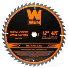 12 In. 48-Tooth Carbide-Tipped Professional Woodworking Saw Blade for Miter Saws