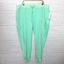 NEW Med Couture Peaches Bright Green Jogger Scrub Pants size 2XL
