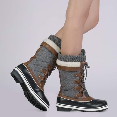 DREAM PAIRS Women Winter Faux Fur Lined Warm Boots Insulated Zip Up Snow Boots