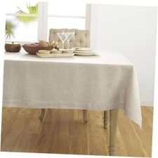 Linen Tablecloth 60 x 108 Inch - 100 108" x 60" Rectangular Light Natural