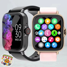 1,83'' wasserdichte Smartwatch für iPhone / Android rosa/schwarz/creme