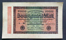 Germany 20,000 Mark 1923 Banknote – Weimar Republic – Hyperinflation Era