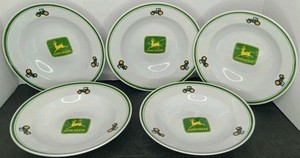Set of (5) John Deere Tractor 9" Dinnerware Soup / Salad Bowls by Gibson